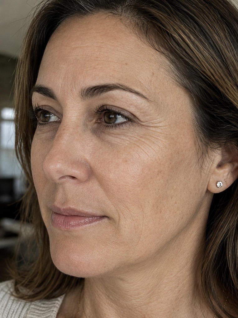 Before Red Light Therapy — fine lines and wrinkles