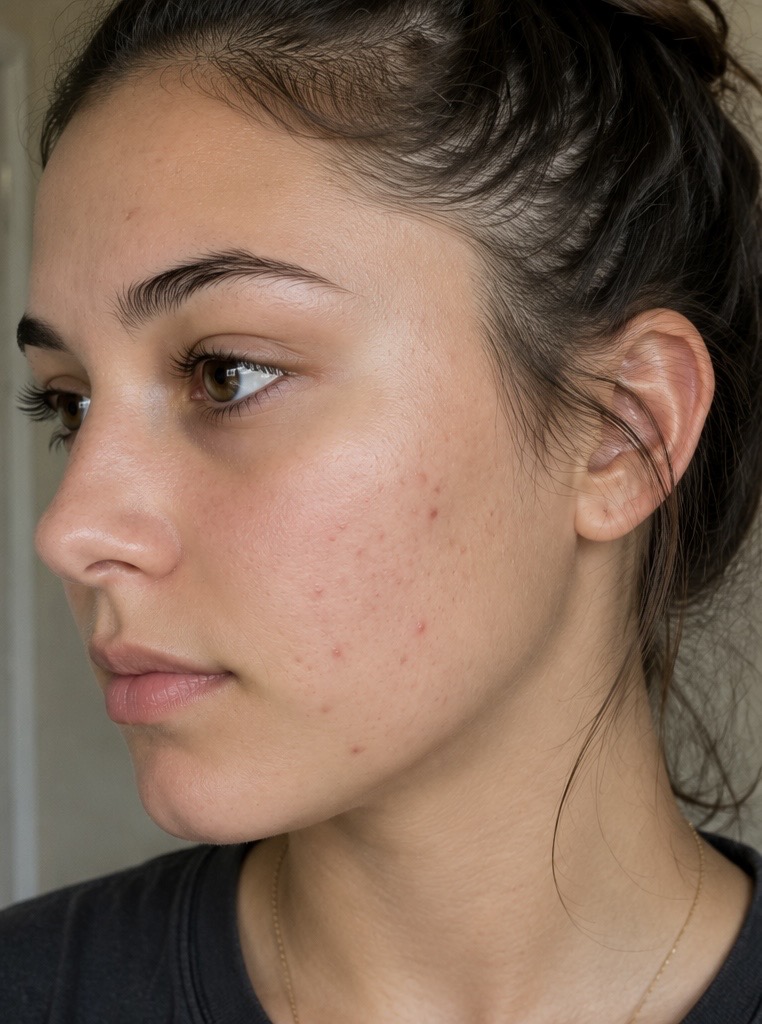 Before Red Light Therapy — redness and blemishes